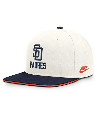 Nike Men's Cream/Navy San Diego Padres Cooperstown Pro Dri-fit Snapback Hat