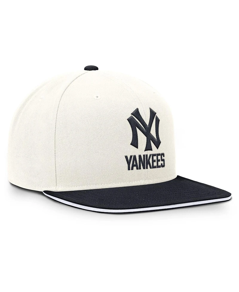 Nike Men's Cream/Navy New York Yankees Cooperstown Pro Dri-fit Snapback Hat