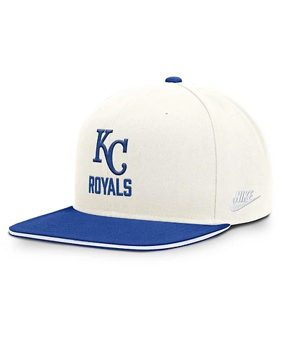 Nike Men's Cream/Royal Kansas City Royals Cooperstown Pro Dri-fit Snapback Hat
