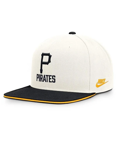 Nike Men's Cream/Black Pittsburgh Pirates Cooperstown Pro Dri-fit Snapback Hat