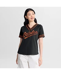 Fanatics Women's Black Baltimore Orioles Diva Race Ahead Raglan V-Neck T-Shirt