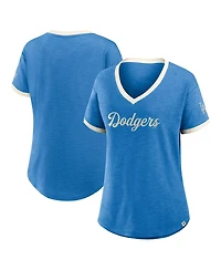 Fanatics Women's Royal Los Angeles Dodgers Cooperstown Collection Vintage Play Slub V-Neck T-Shirt