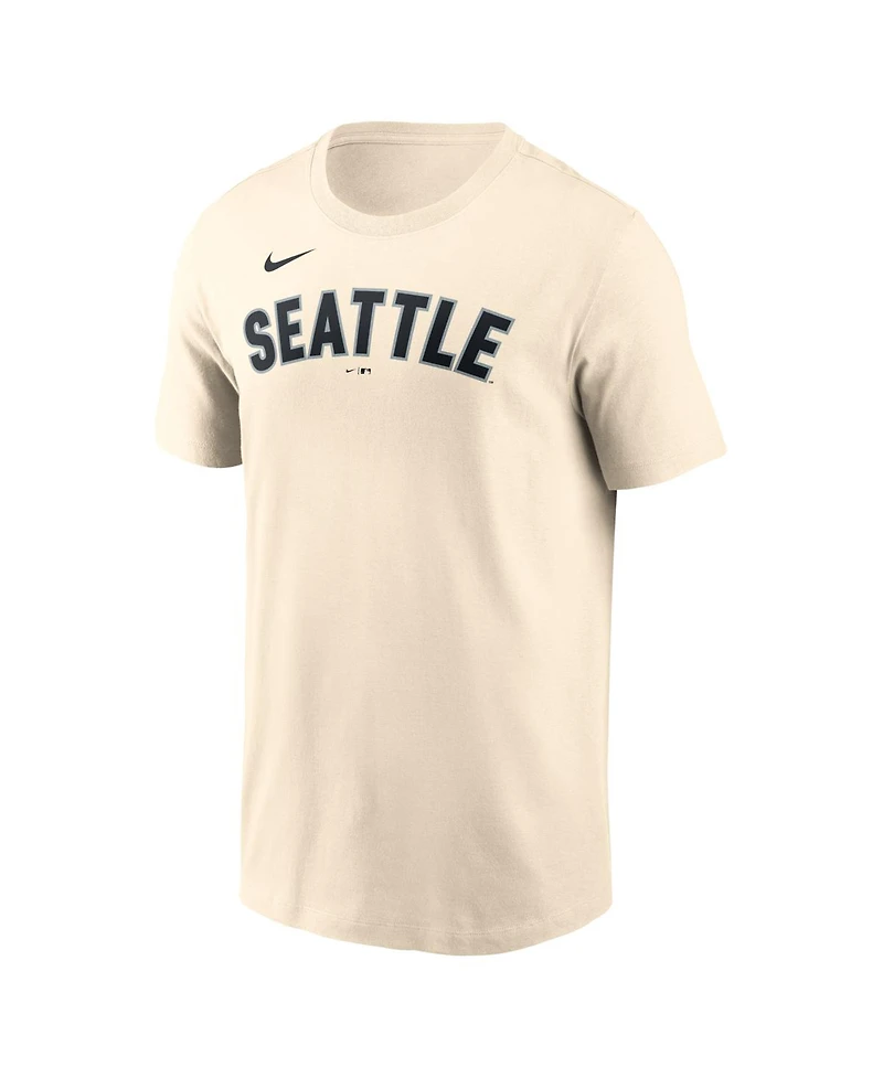 Nike Men's Cream Seattle Mariners Alternate Wordmark T-Shirt