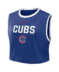 Nike Women's Royal Chicago Cubs Primetime Loose Dri-fit Cropped Tank Top