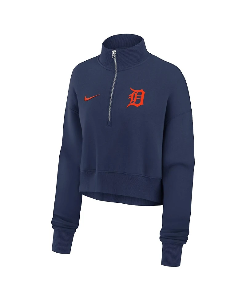 Nike Women's Navy Detroit Tigers Primetime Phoenix Fleece Half-Zip Sweatshirt