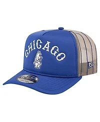 New Era Men's Royal Chicago Cubs Vintage Arched Foam Front 9FIFTY A-Frame Adjustable Trucker Hat