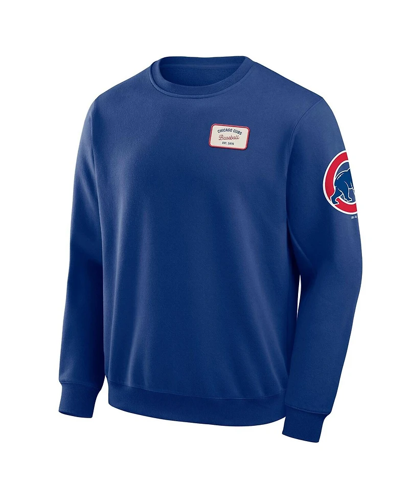 Darius Rucker Collection by Fanatics Men's Royal Chicago Cubs Washed Crew Neck Pullover Sweatshirt