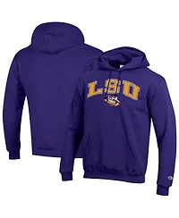 Champion Men's Purple Lsu Tigers Arch Over Logo Pullover Hoodie