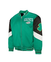 Mitchell & Ness Men's Green Boston Celtics Throw It Back Heavyweight Full-Zip Satin Jacket