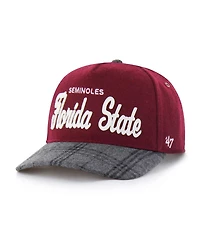 '47 Brand Men's and Women's Garnet Florida State Seminoles Windowpane Plaid Collection Hitch Adjustable Hat