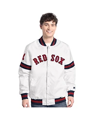 Starter Men's White Boston Red Sox Cooperstown Scout Full-Snap Varsity Jacket