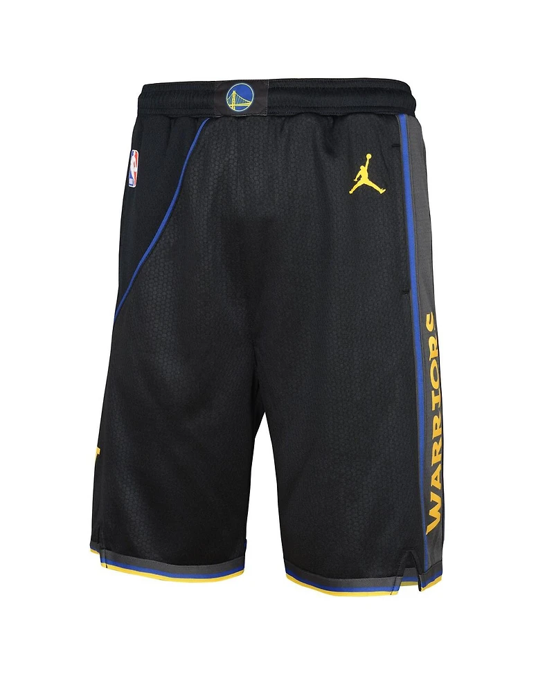 Nike Big Boys and Girls Black Golden State Warriors Authentic Statement Edition Swingman Shorts