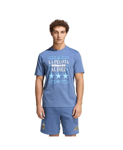 Adidas Men's Blue Argentina National Team Fifa x World Cup 2022 Winners Amply T-Shirt