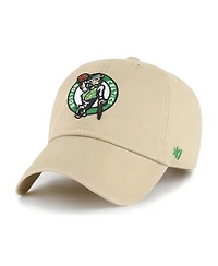 '47 Brand Men's Khaki Boston Celtics Logo Clean Up Adjustable Hat