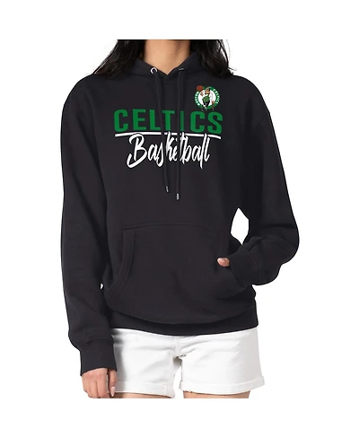 G-iii 4Her by Carl Banks Women's Black Boston Celtics Graphics Fleece Pullover Hoodie