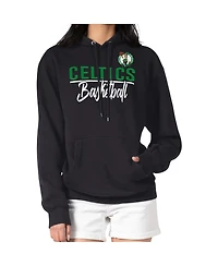 G-iii 4Her by Carl Banks Women's Black Boston Celtics Graphics Fleece Pullover Hoodie