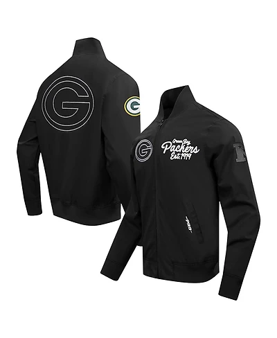 Pro Standard Men's Black Green Bay Packers Paint The City Twill Full-Zip Jacket
