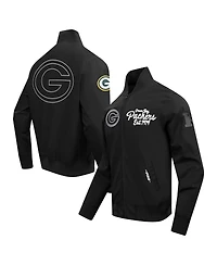 Pro Standard Men's Black Green Bay Packers Paint The City Twill Full-Zip Jacket