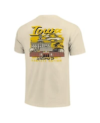 Image One Men's Natural Iowa Hawkeyes Comfort Colors Hand-Drawn Campus Stack T-Shirt