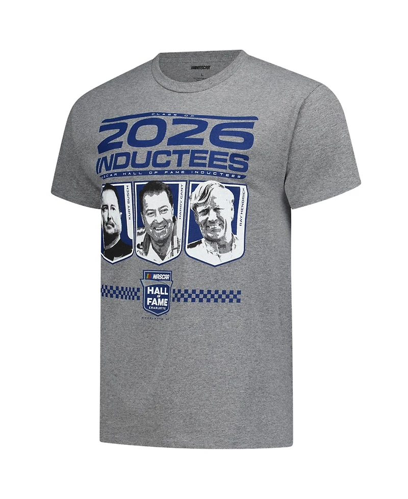 Checkered Flag Sports Men's Heather Charcoal Nascar 2-Spot 2026 Hall of Fame Class T-Shirt