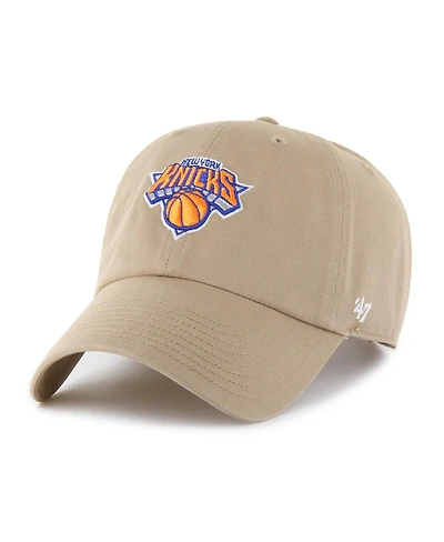 '47 Brand Men's Khaki New York Knicks Logo Clean Up Adjustable Hat