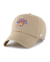 '47 Brand Men's Khaki New York Knicks Logo Clean Up Adjustable Hat