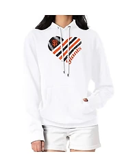 G-iii 4Her by Carl Banks Women's White San Francisco Giants Heart Fleece Pullover Hoodie