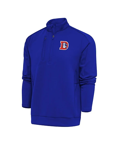 Antigua Men's Royal Denver Broncos Team Logo Throwback Generation Quarter-Zip