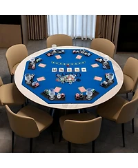 Hongge 84 Inch 10 Player Folding Poker Table Top with Cup Holders and Casino Felt Surface