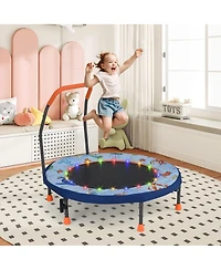 Hongge Kids Led Light Trampoline with Foam Handrail Foldable Frame and Safety Cover