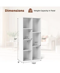 Slickblue 7-Compartment Bookshelf Vertical or Horizontal Storage