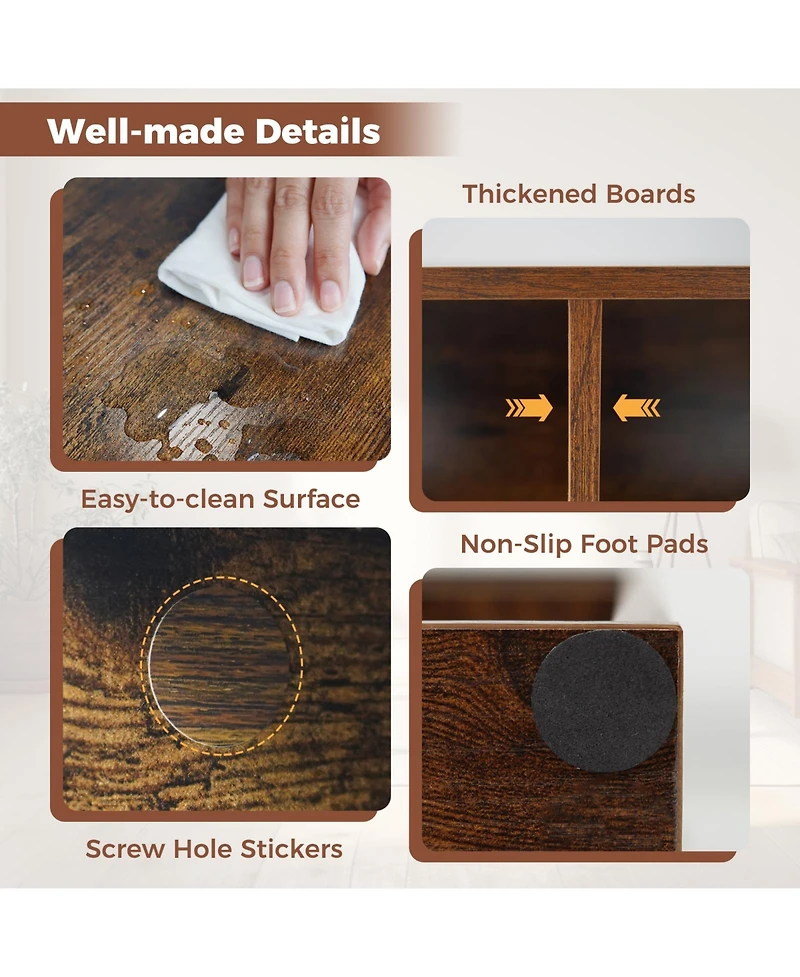 Slickblue 7-Compartment Bookshelf Vertical or Horizontal Storage