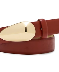 Steve Madden Glossy Polyurethane Plaque Buckle Belt