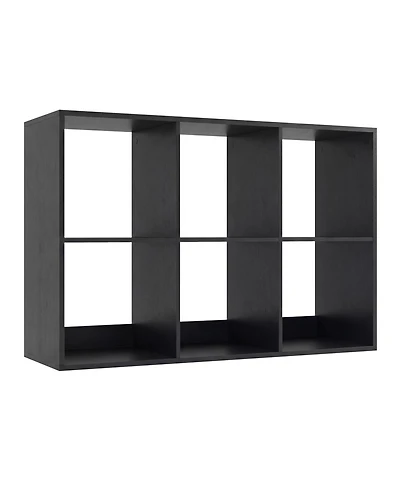 Slickblue 6-Cube Bookcase with Guardrail for Living Room & Bedroom