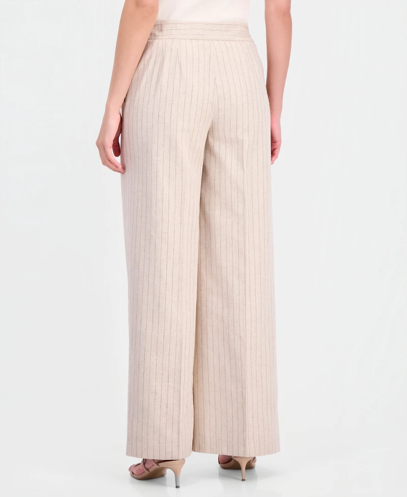 Tahari Asl Women's Pinstripe Wide-Leg Pants