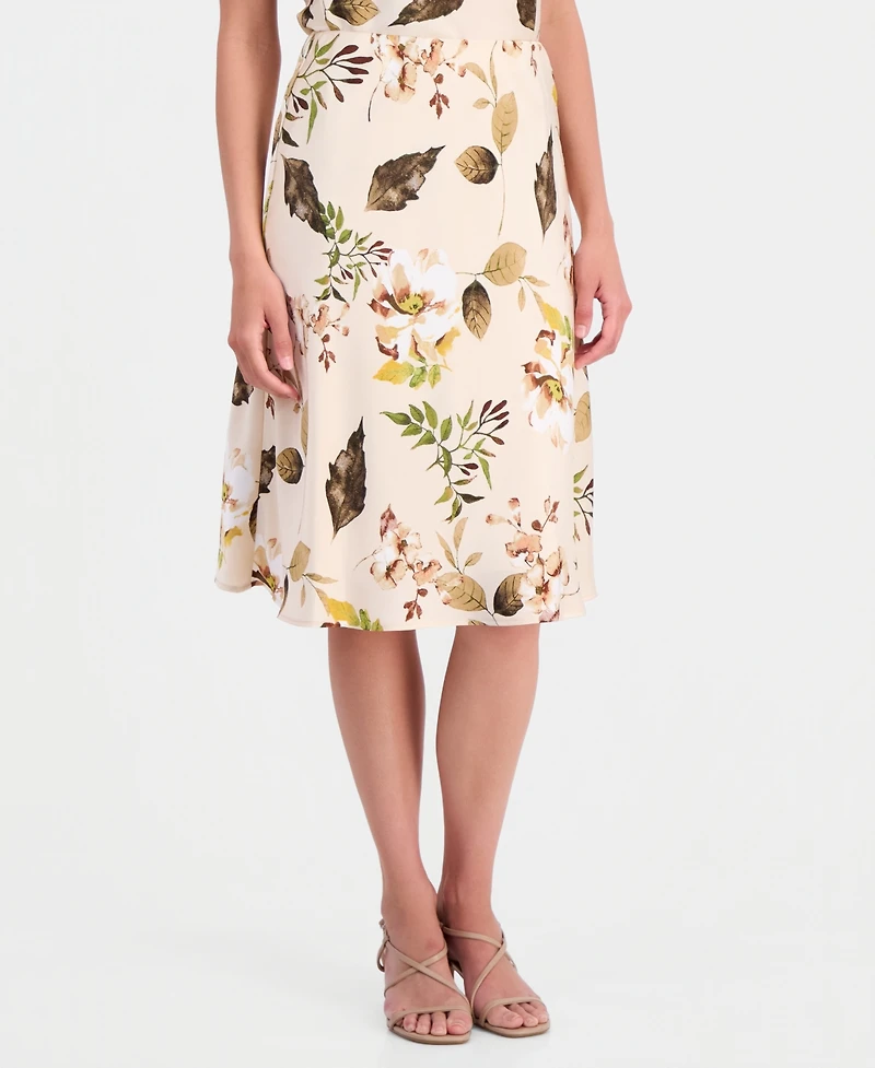 Tahari Asl Petite Side Zip A-Line Skirt