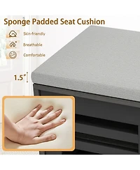 Sugift Shoe Bench with 6 Storage Compartments and 3 Adjustable Shelves