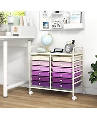 Sugift 12 Drawers Rolling Storage Cart for Home and Office