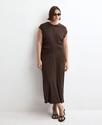 Mango Women's Draped Detail Midi-Dress
