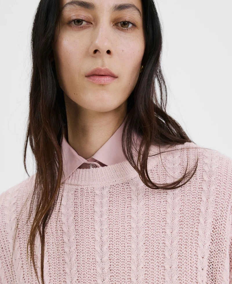 Mango Women's Lace Pattern Knit Sweater