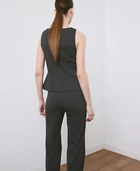 Mango Women's Peplum Buttoned Vest