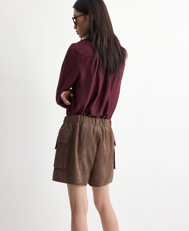 Mango Women's Scarf Collar Long-Sleeve Blouse