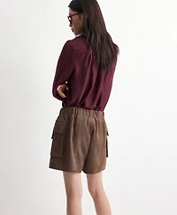 Mango Women's Scarf Collar Long-Sleeve Blouse