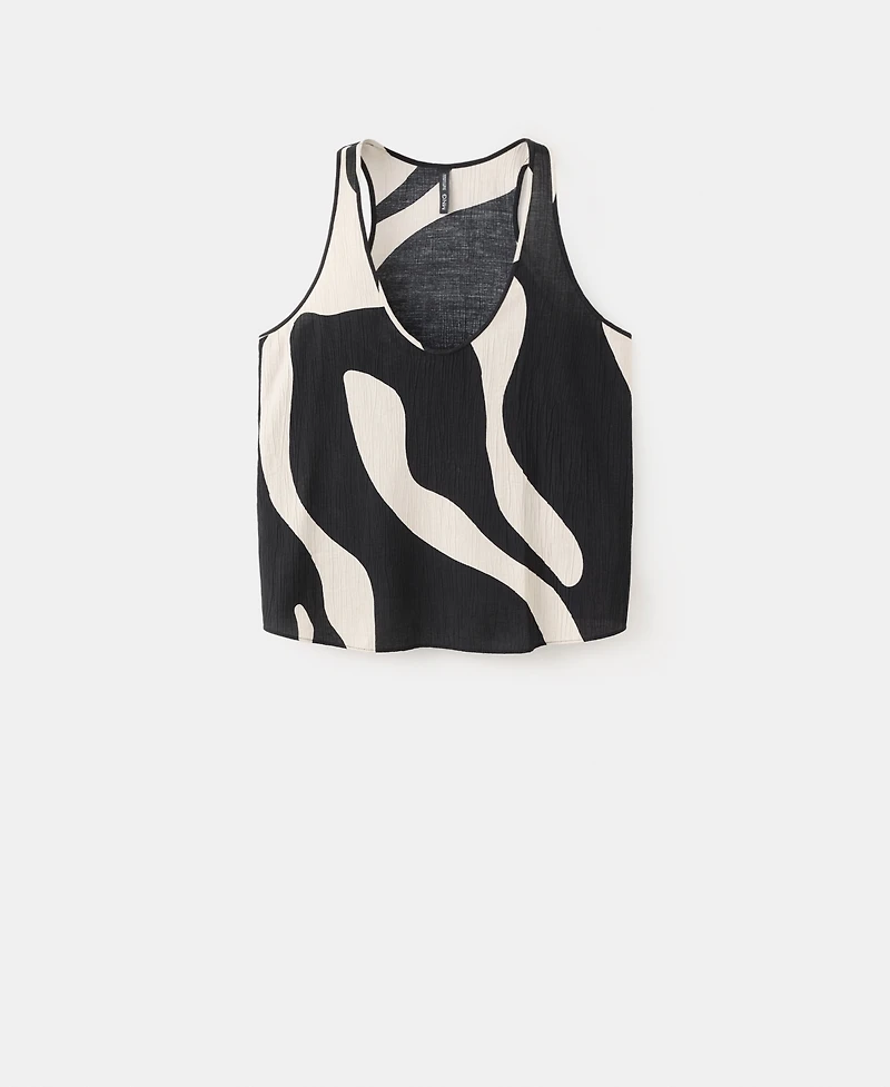 Mango Women's Printed Straight Top