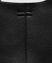 Mango Women's Stitching Detail Leather Shoulder Bag