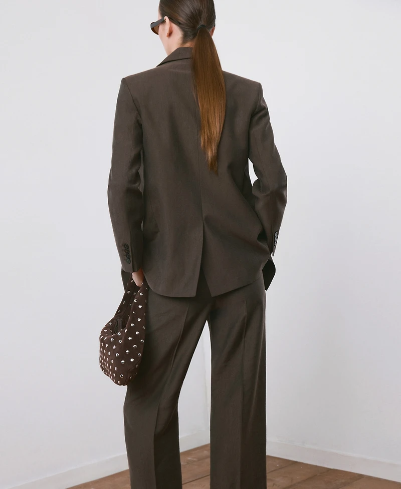 Mango Women's Straight-Fit Lyocell Suit Blazer