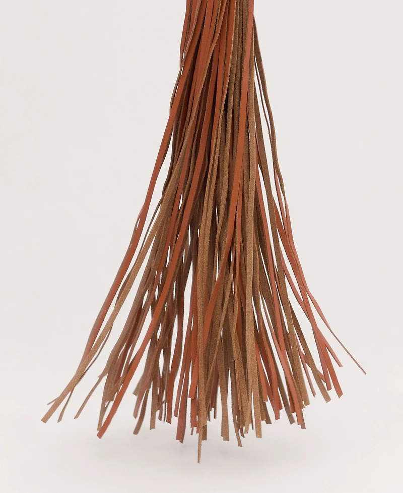 Mango Women's Leather Tassel Keychain