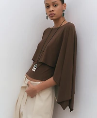 Mango Women's Three-Quarter-Sleeve Blouse