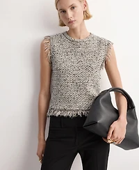 Mango Women's Fringe Trim Top