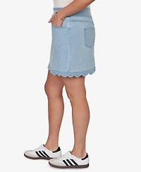 Ruby Rd. Plus Scalloped Hem Stretch Denim Skort